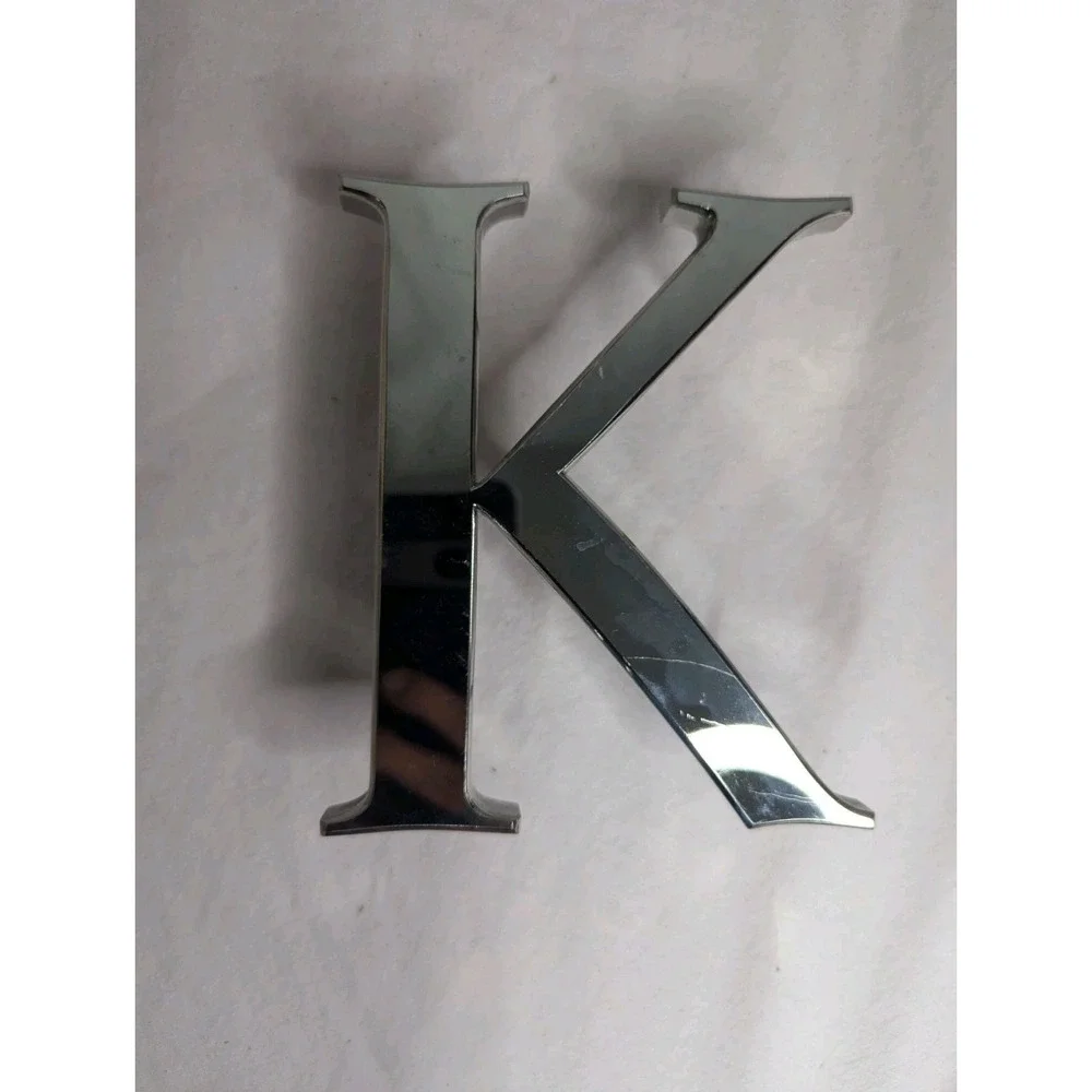 letter K silver Metal sign retail display room Art craft Business‎ initial 5.5